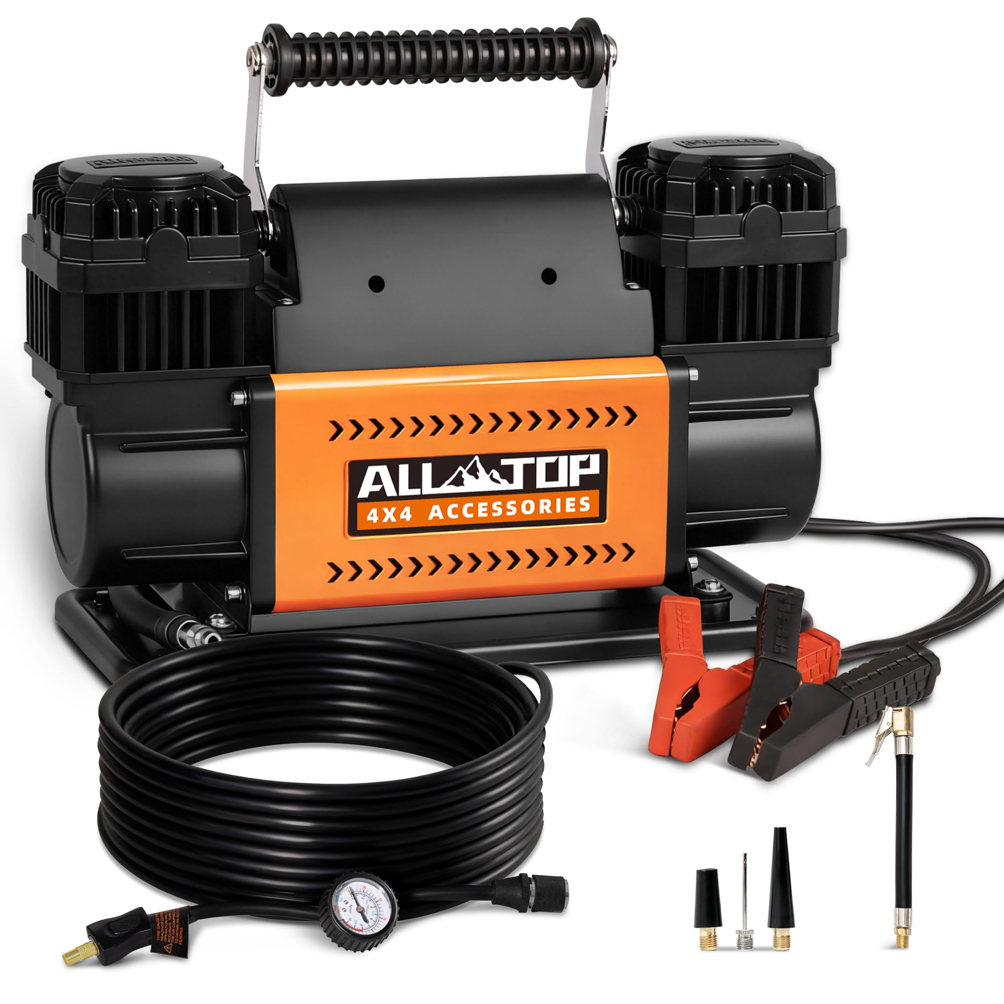 ALL-TOP dual-cylinder 12V tire inflator, studio view