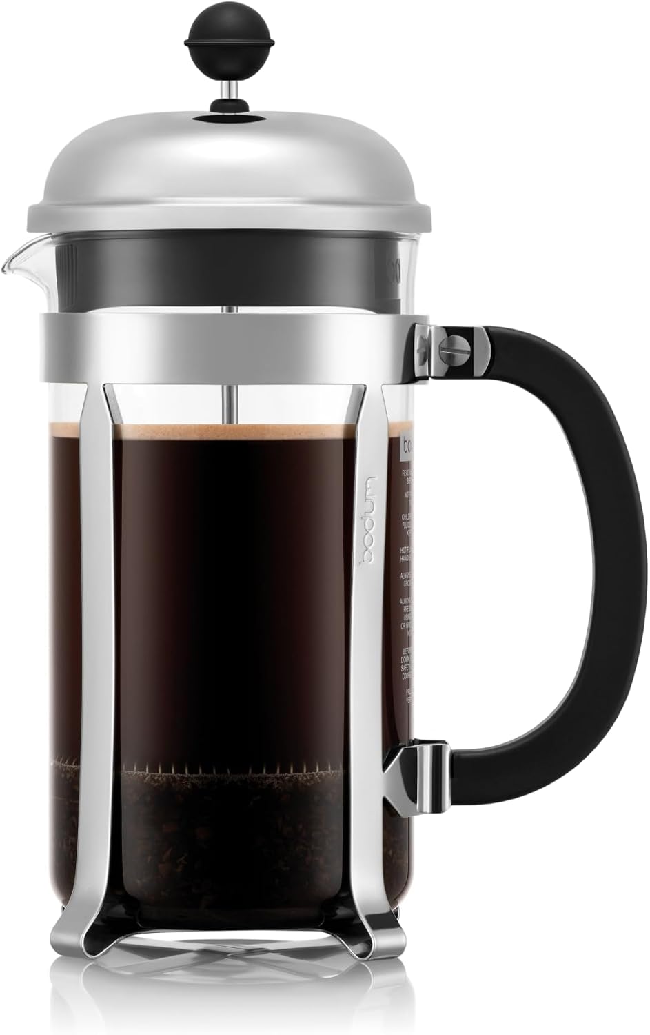 Bodum Chambord 34 oz French press with brewed coffee