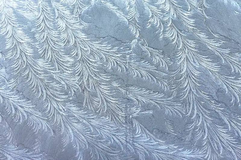 Frost-covered truck windshield