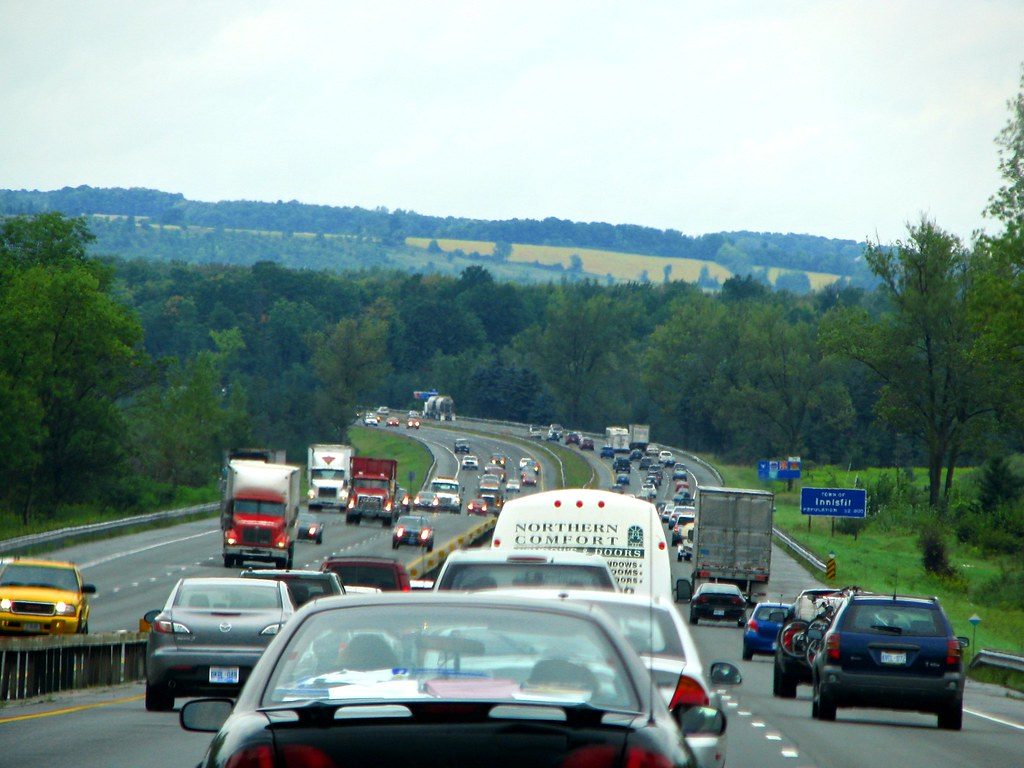 Highway traffic in Ontario, Canada